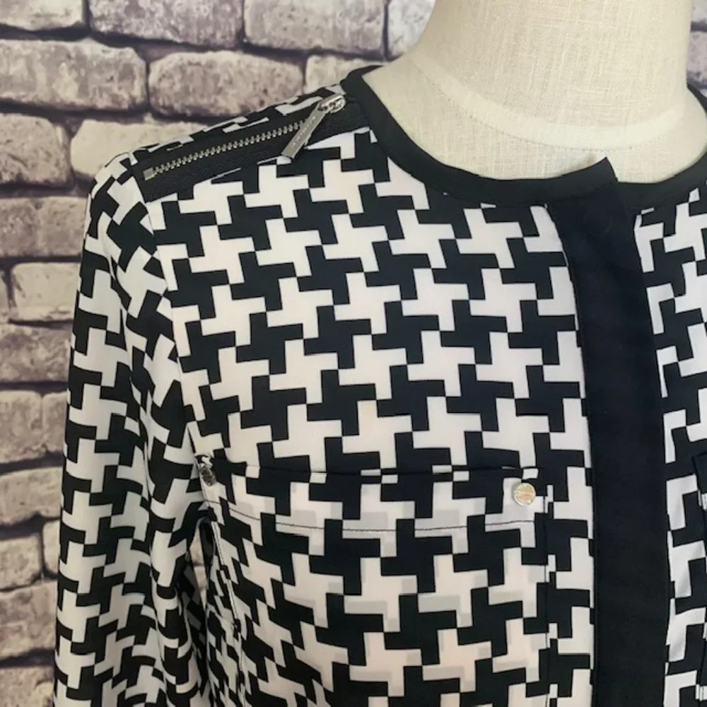 Michael Kors Black & White Blouse Size XS